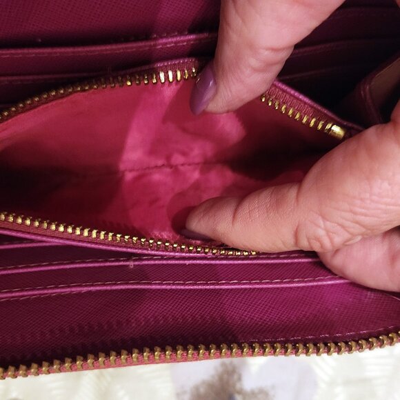 Tory Burch Saffiano Leather Long Wallet - Magenta Pink - EUC - Picture 8 of 11